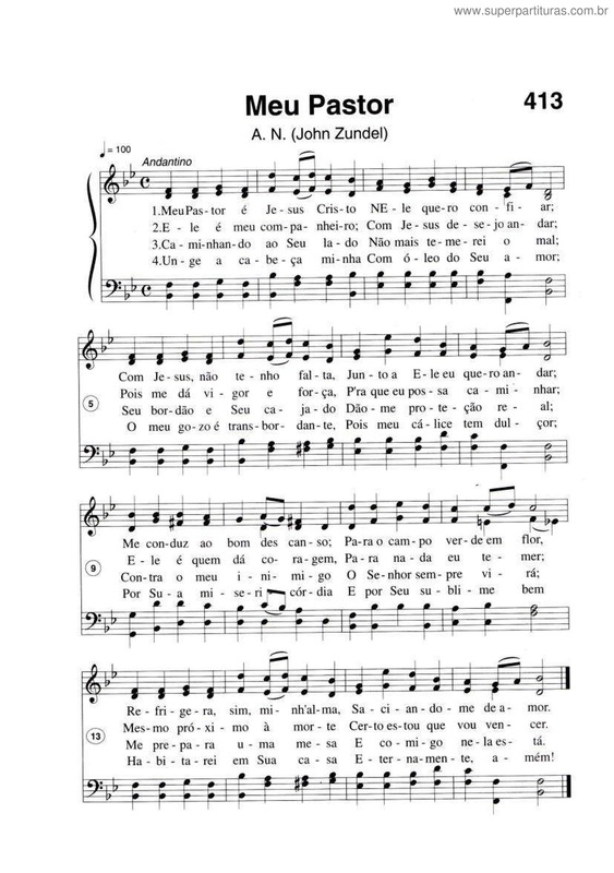 Partitura da música Meu Pastor