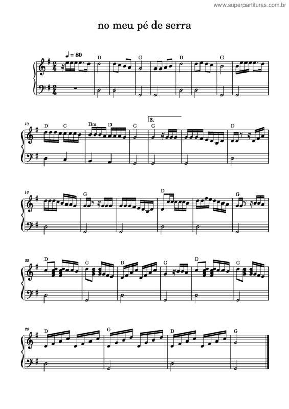 Partitura da música Meu Pé De Serra No Meu Pé De Serra