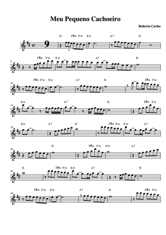 Partitura da música Meu Pequeno Cachoeiro (Meu Itapemirim)