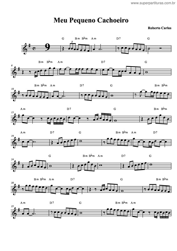 Partitura da música Meu Pequeno Cachoeiro