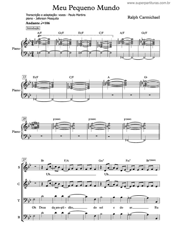 Partitura da música Meu Pequeno Mundo (My Little World)