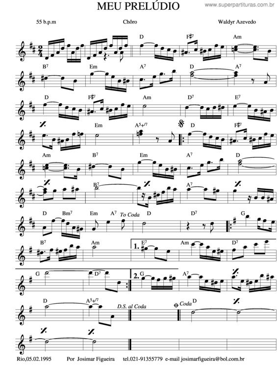 Partitura da música Meu Preludio v.2