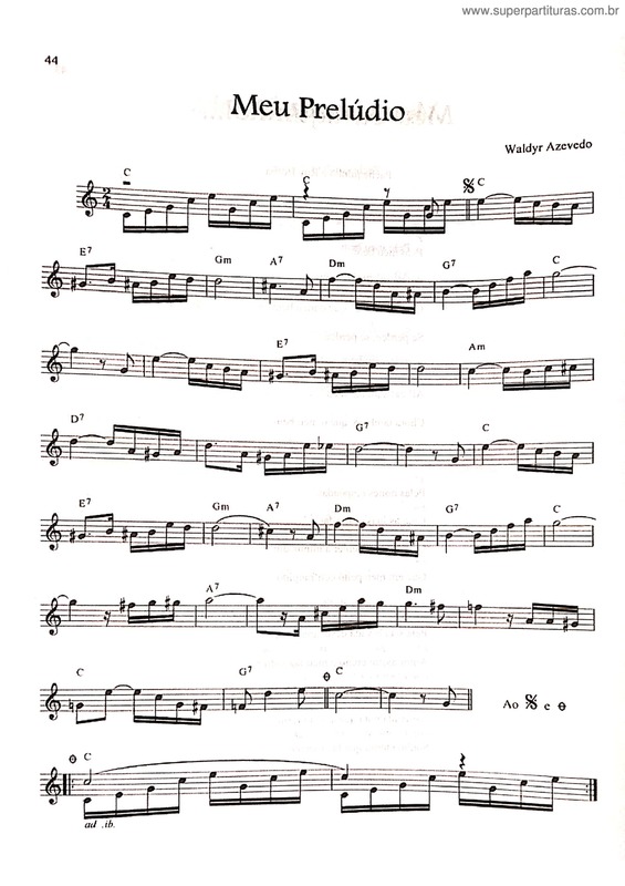 Partitura da música Meu Prelúdio v.7