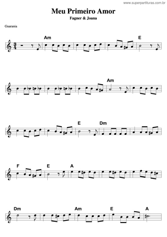 Partitura da música Meu Primeiro Amor 2