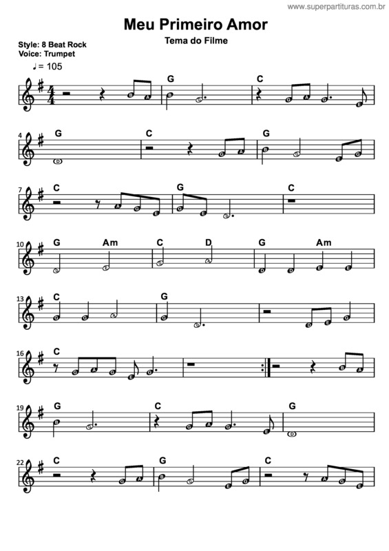 Partitura da música Meu Primeiro Amor 3