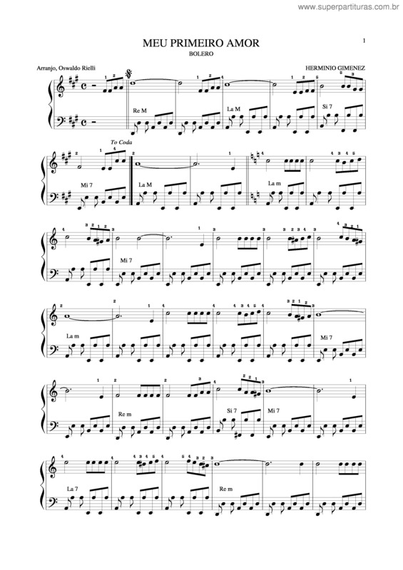 Partitura da música Meu Primeiro Amor v.4