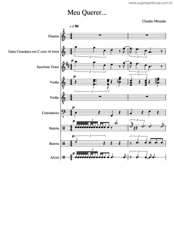 Partitura da música Meu Querer...