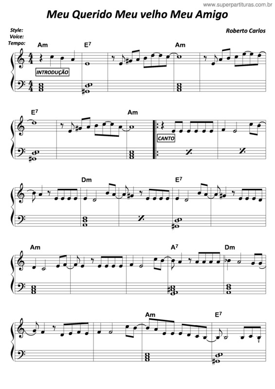 Partitura da música Meu Querido, Meu Velho, Meu Amigo v.6