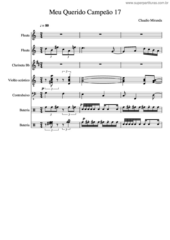 Partitura da música Meu Querido Campeão 17