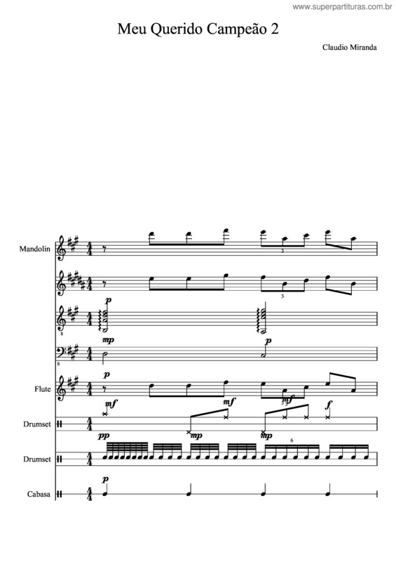 Partitura da música Meu Querido Campeão 2