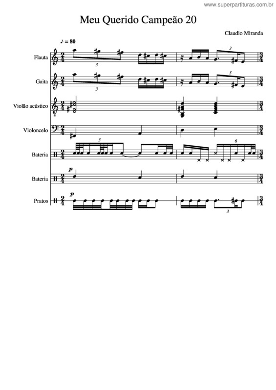 Partitura da música Meu Querido Campeão 20