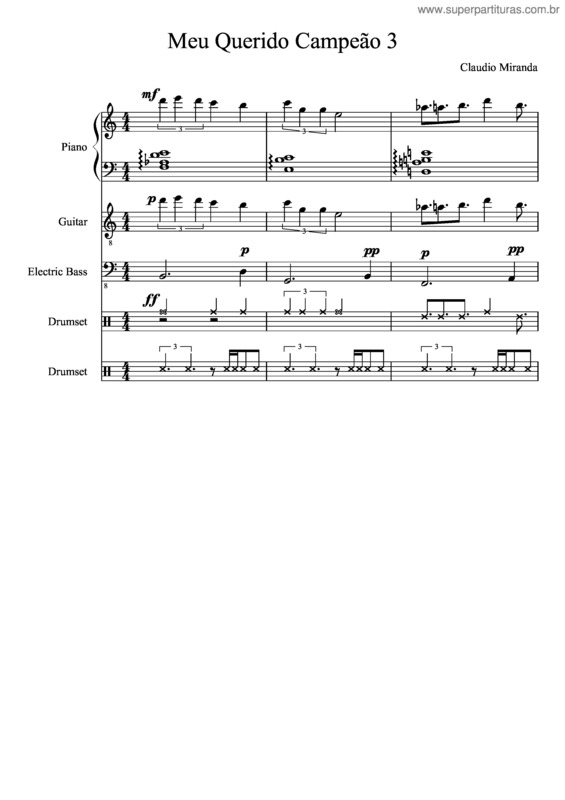 Partitura da música Meu Querido Campeão 3
