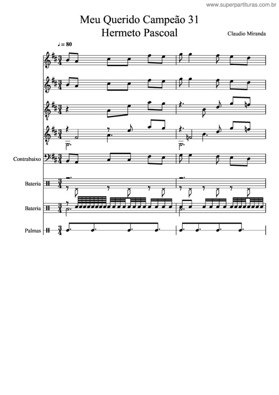 Partitura da música Meu Querido Campeão 31 Hermeto Pascoal