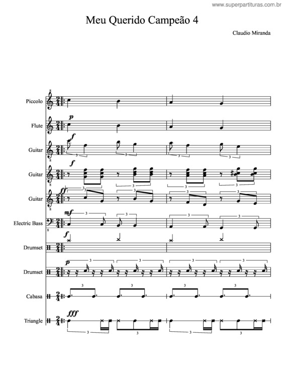 Partitura da música Meu Querido Campeão 4
