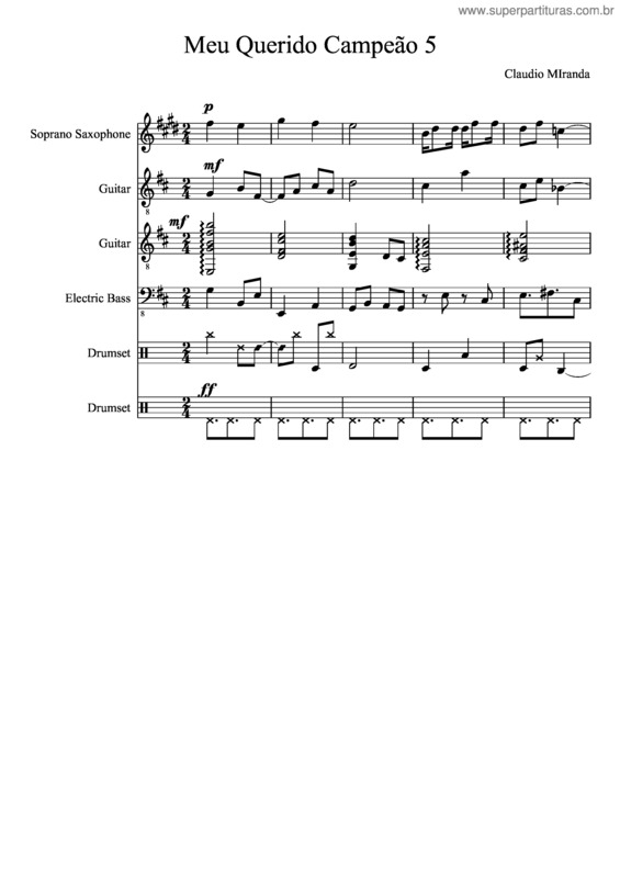 Partitura da música Meu Querido Campeão 5