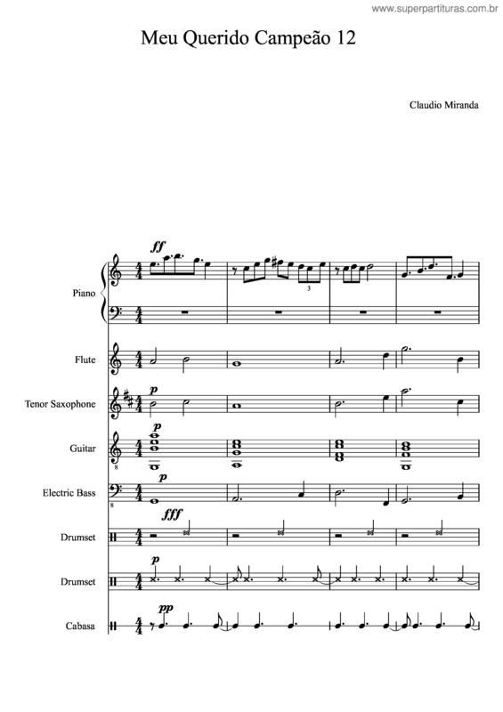 Partitura da música Meu Querido Campeão12