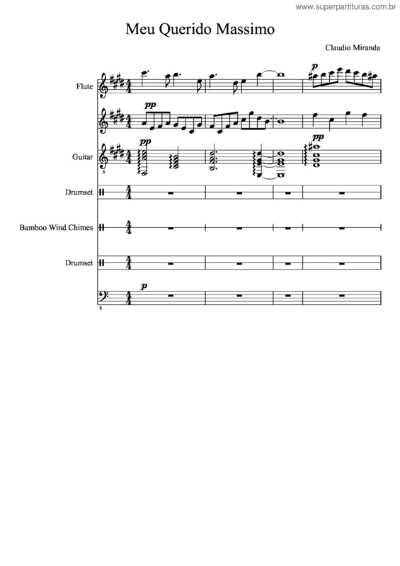 Partitura da música Meu Querido Massimo