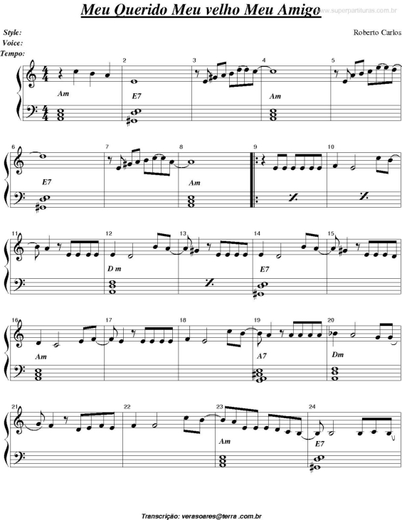 Partitura da música Meu Querido Meu Velho Meu Amigo