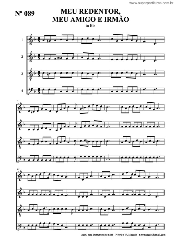 Partitura da música Meu Redentor, Meu Amigo E Irmão v.2