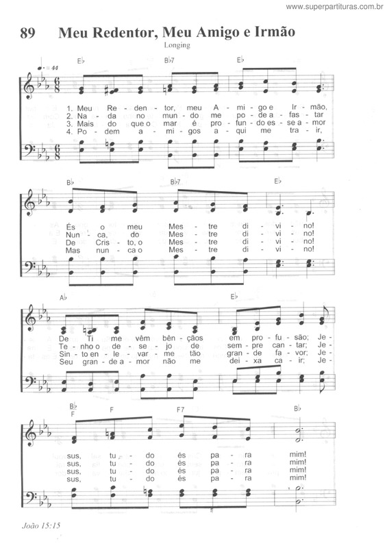 Partitura da música Meu Redentor, Meu Amigo E Irmão