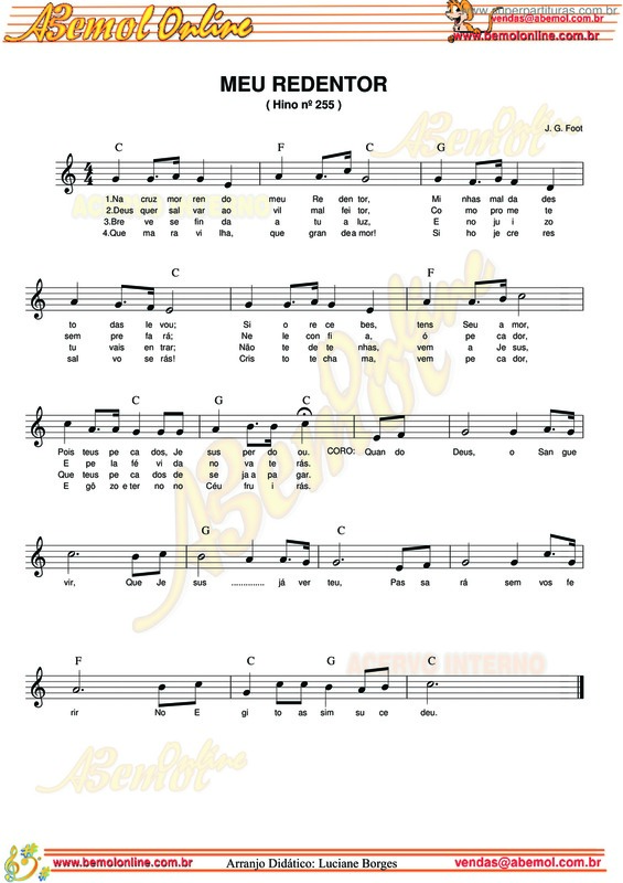 Partitura da música Meu Redentor v.3