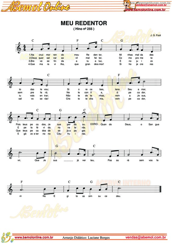 Partitura da música Meu Redentor v.3