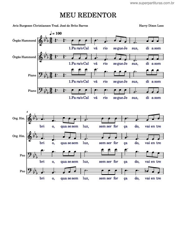 Partitura da música Meu Redentor v.5