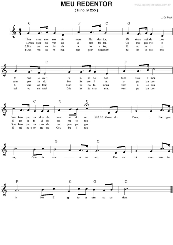 Partitura da música Meu Redentor