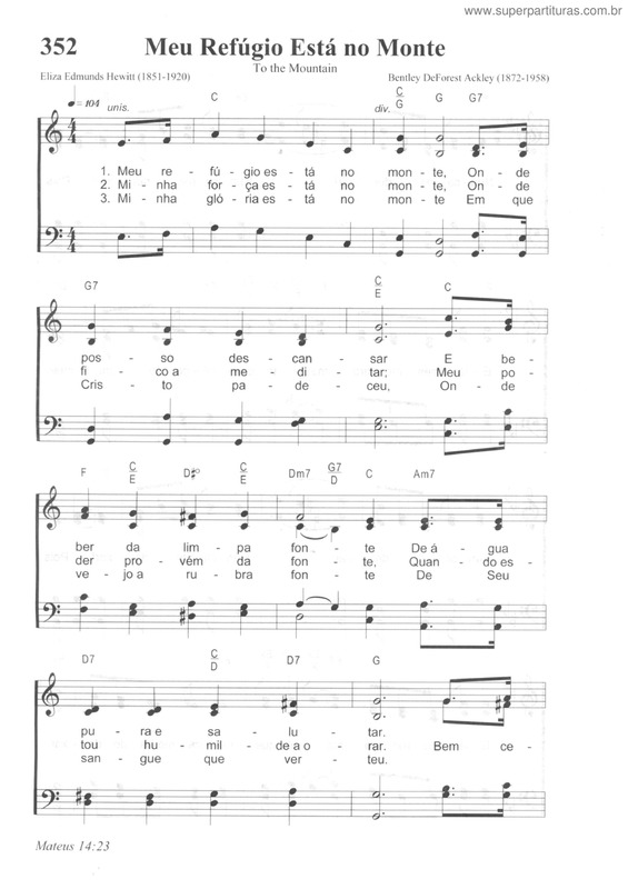 Partitura da música Meu Refúgio Está No Monte