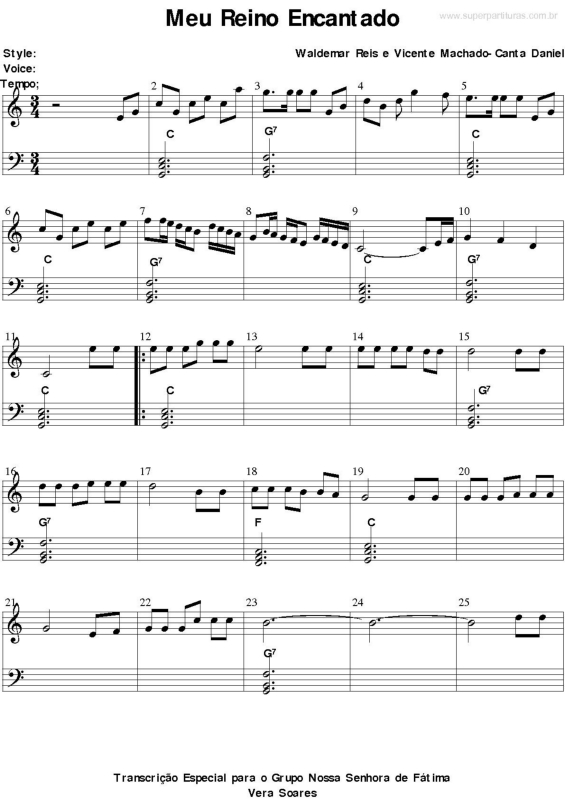 Partitura da música Meu Reino Encantado