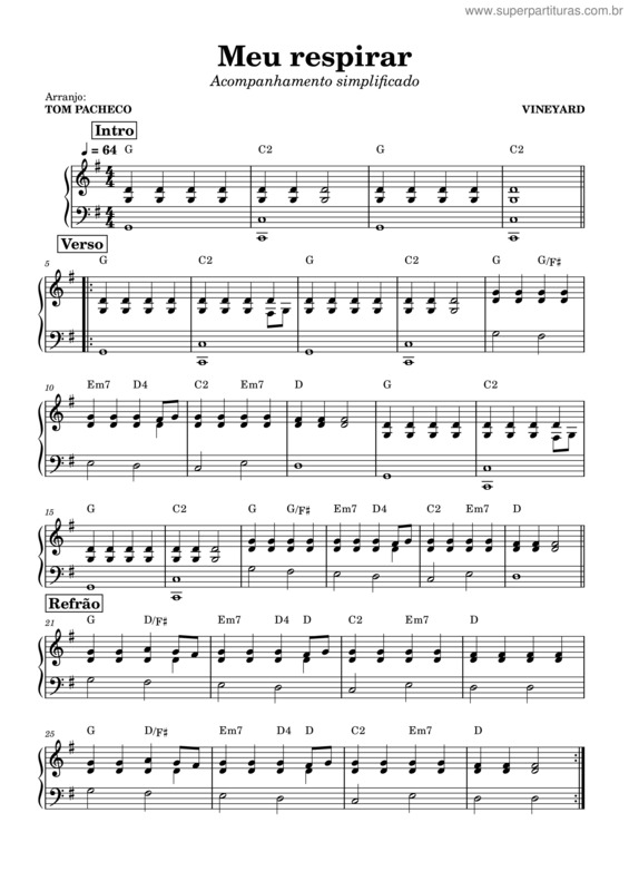 Partitura da música Meu Respirar – Hillsong Meu Respirar – Vineyard