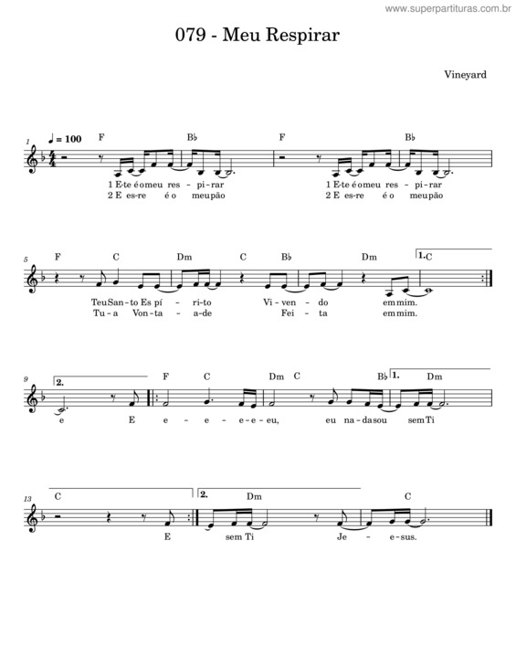 Partitura da música Meu Respirar v.5