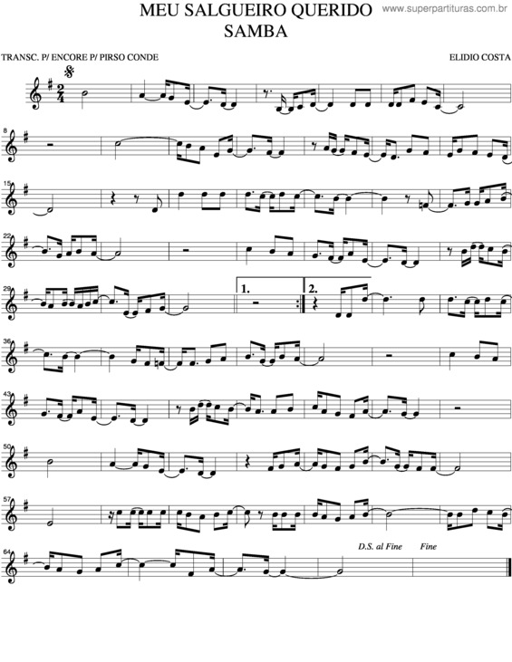 Partitura da música Meu Salgueiro Querido