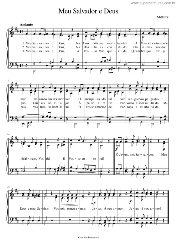 Partitura da música Meu Salvador E Deus – Laudate Dominum