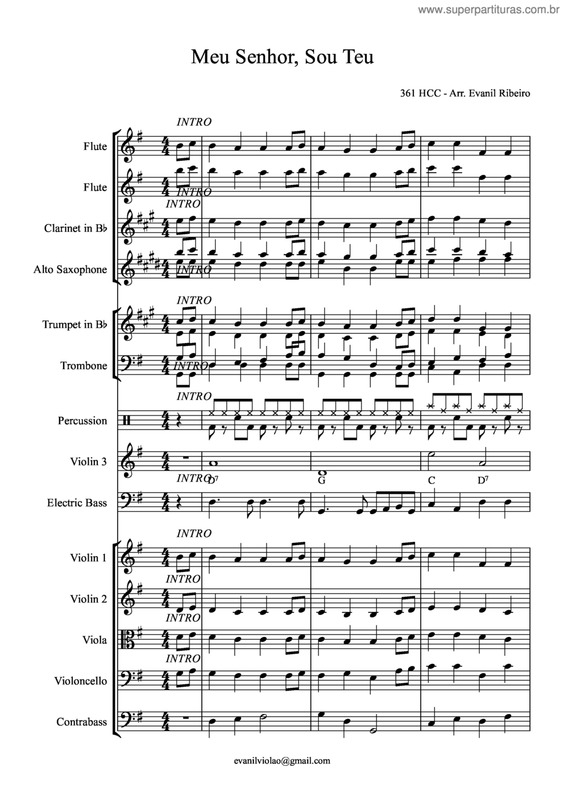 Partitura da música Meu Senhor, Sou Teu