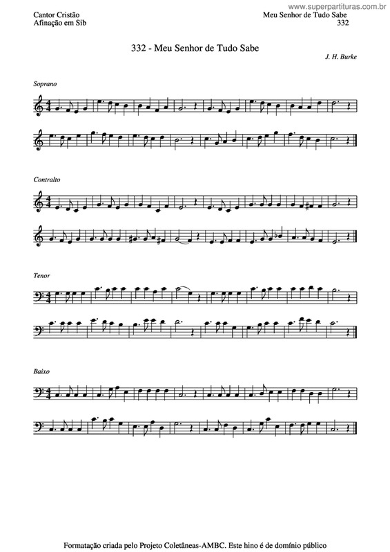 Partitura da música Meu Senhor De Tudo Sabe v.3