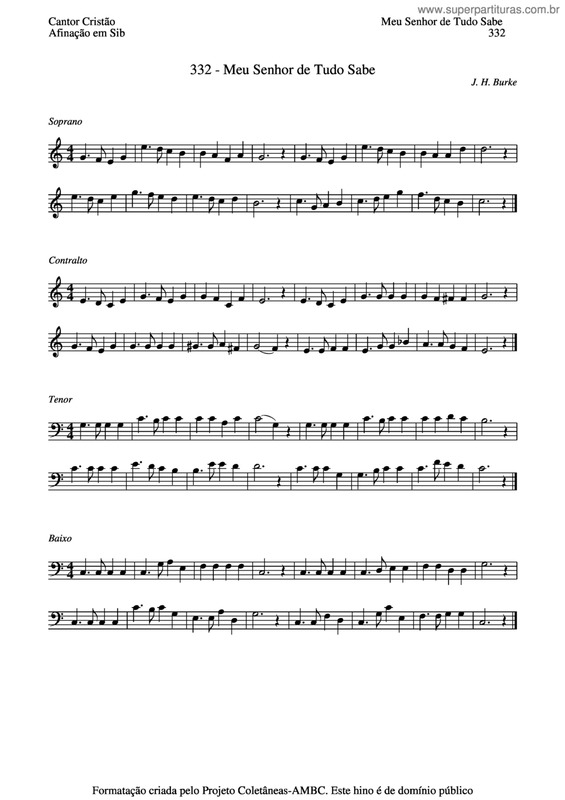 Partitura da música Meu Senhor De Tudo Sabe v.3