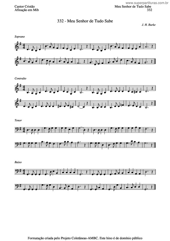 Partitura da música Meu Senhor De Tudo Sabe v.4