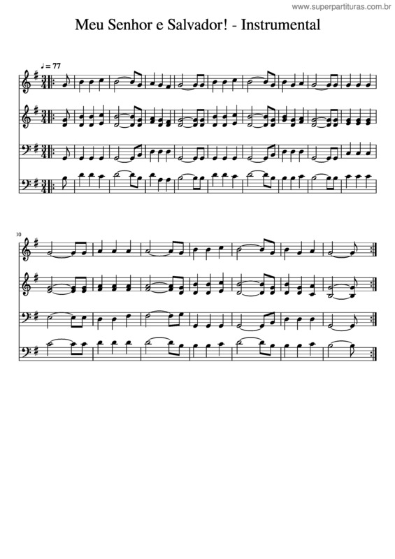 Partitura da música Meu Senhor E Salvador! – Instrumental