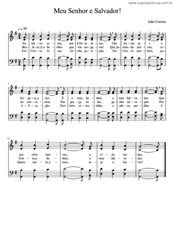 Partitura da música Meu Senhor E Salvador!