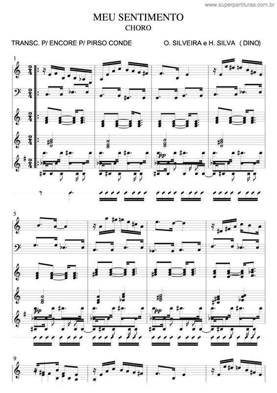 Partitura da música Meu Sentimento