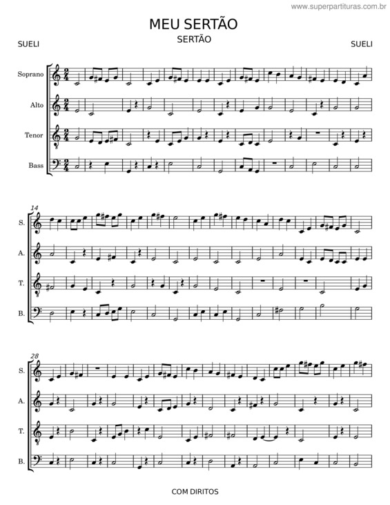 Partitura da música Meu Sertão – Misc Tunes