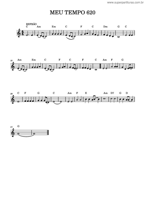 Partitura da música Meu Tempo 620