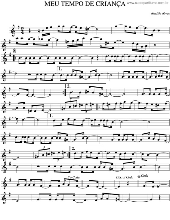 Partitura da música Meu Tempo De Criança