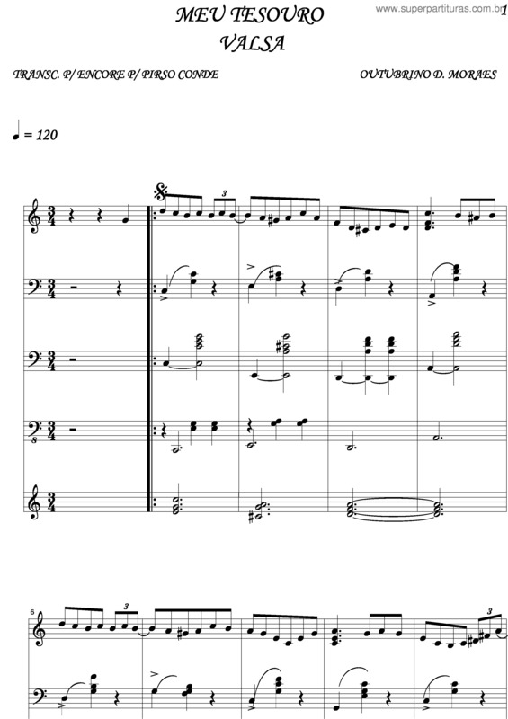 Partitura da música Meu Tesouro v.2