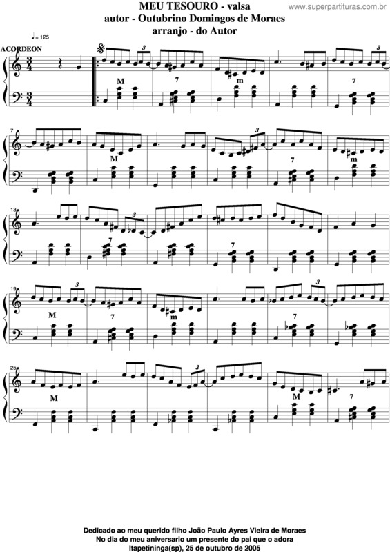 Partitura da música Meu Tesouro v.3