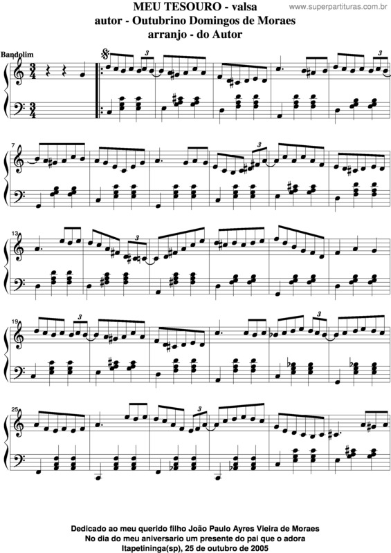 Partitura da música Meu Tesouro v.4