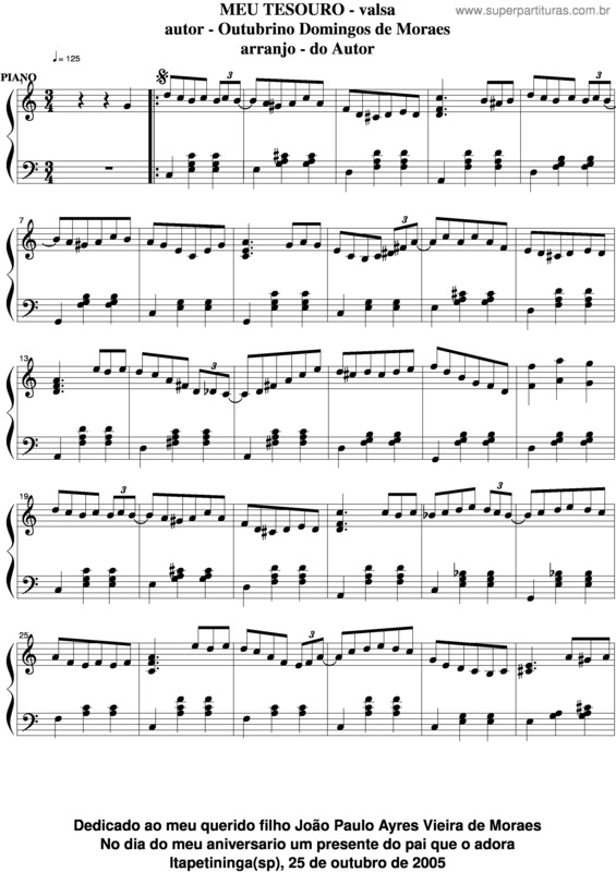 Partitura da música Meu Tesouro v.5