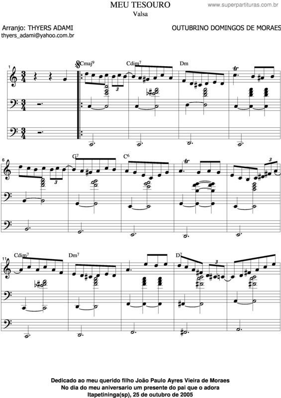 Partitura da música Meu Tesouro v.6