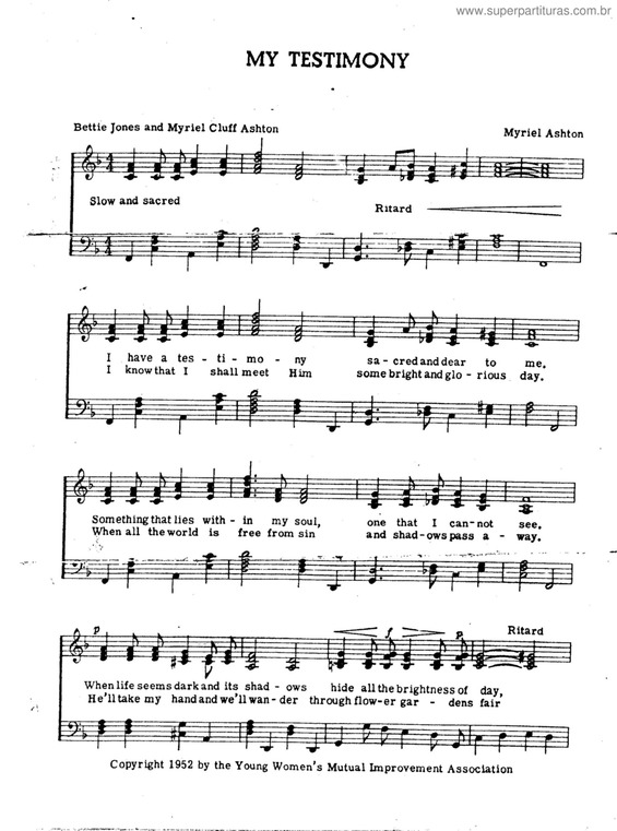 Partitura da música Meu Testemunho v.2